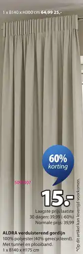 Jysk Aldra verduisterend gordijn aanbieding