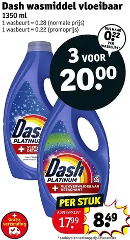 Kruidvat Dash wasmiddel vloeibaar aanbieding