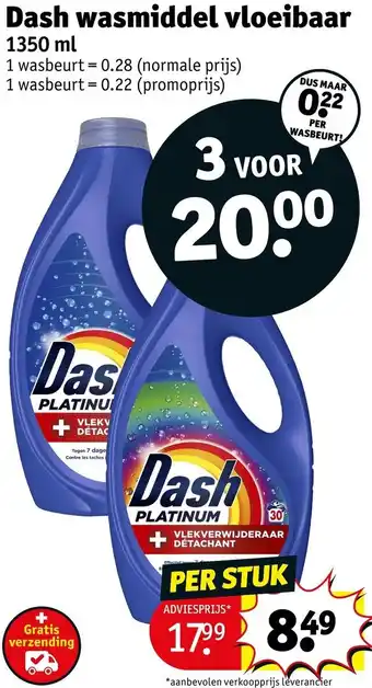 Kruidvat Dash wasmiddel vloeibaar aanbieding