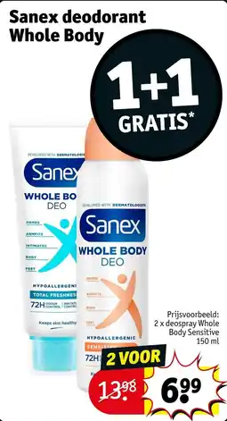 Kruidvat Sanex deodorant Whole Body aanbieding