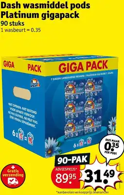Kruidvat Dash wasmiddel pods Platinum gigapack aanbieding