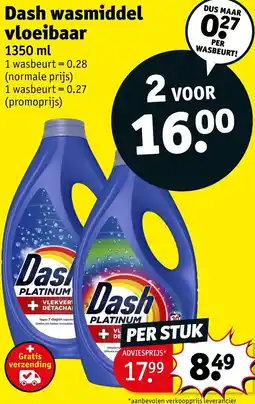 Kruidvat Dash wasmiddel vloeibaar aanbieding