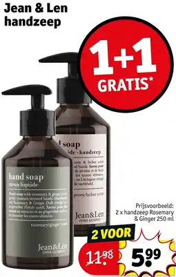 Kruidvat Jean & Len handzeep aanbieding