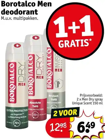 Kruidvat Borotalco Men deodorant aanbieding