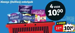 Kruidvat Always Dailies enkelpak aanbieding