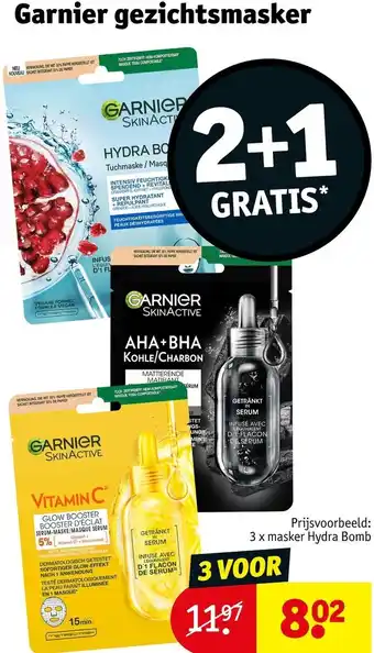 Kruidvat Garnier gezichtsmasker aanbieding