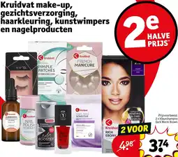 Kruidvat Kruidvat make-up, gezichtsverzorging, haarkleuring, kunstwimpers en nagelproducten aanbieding