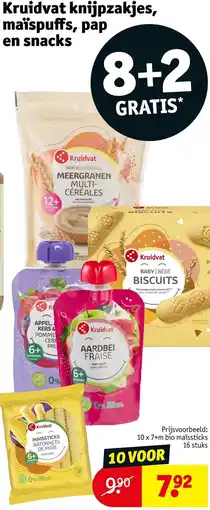 Kruidvat Kruidvat knijpzakjes, maïspuffs, pap en snacks aanbieding