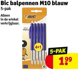 Kruidvat Bic balpennen M10 blauw aanbieding