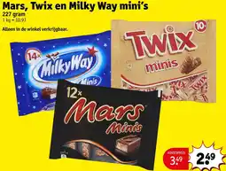Kruidvat Mars, Twix en Milky Way mini's aanbieding