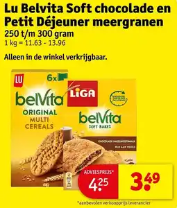 Kruidvat Lu Belvita Soft chocolade en Petit Déjeuner meergranen aanbieding
