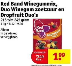 Kruidvat Red Band Winegummix, Duo Winegum zoetzuur en Dropfruit Duo's aanbieding
