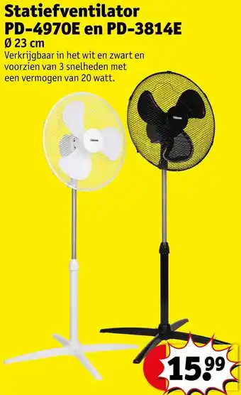 Kruidvat Statiefventilator PD-4970E en PD-3814E aanbieding