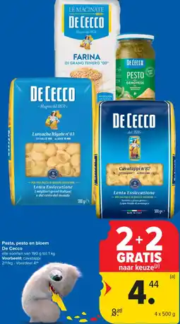 Carrefour Pasta, pesto en bloem De Cecco aanbieding