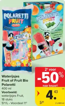 Carrefour Waterijsjes Fruit of Fruit Bio Polaretti aanbieding