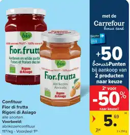Carrefour Confituur Fior di frutta Rigoni di Asiago aanbieding