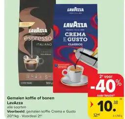 Carrefour Gemalen koffie of bonen lavazza aanbieding