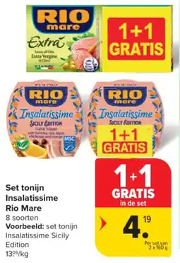 Carrefour Set tonijn insalatissime rio mare aanbieding