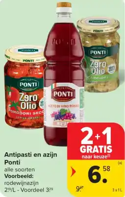 Carrefour Antipasti en azijn ponti aanbieding