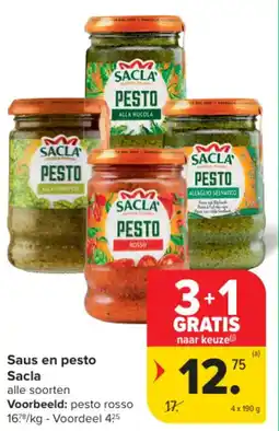 Carrefour Saus en pesto sacla aanbieding