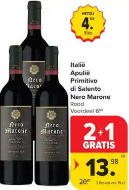 Carrefour Italië apulië primitivo di salento nero marone aanbieding
