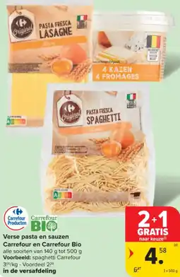 Carrefour Verse pasta en sauzen carrefour en carrefour bio aanbieding