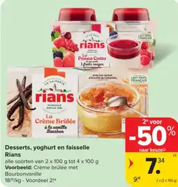 Carrefour Desserts, yoghurt en faisselle rians aanbieding