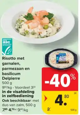 Carrefour Risotto met garnalen, parmezaan en basilicum delpierre aanbieding