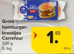 Carrefour Grote hamburger- broodjes carrefour aanbieding