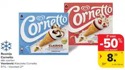 Carrefour Roomijs Cornetto aanbieding