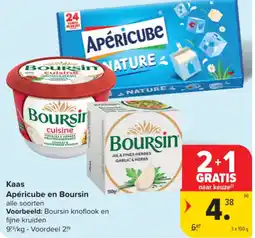 Carrefour Kaas Apéricube en Boursin aanbieding