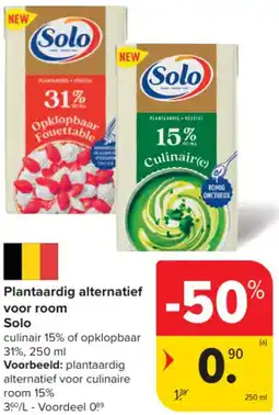 Carrefour Plantaardig alternatief voor room solo aanbieding