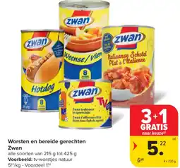 Carrefour Worsten en bereide gerechten zwan aanbieding