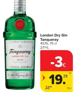 Carrefour London dry gin tanqueray aanbieding