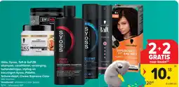 Carrefour Gliss, Syoss, Taft & GOT2B shampoo, conditioner, verzorging, behandelingen, styling en kleuringen Syoss, Palette aanbieding