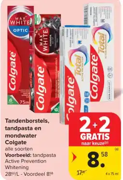 Carrefour Tandenborstels, tandpasta en mondwater colgate aanbieding