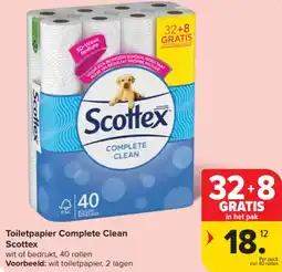 Carrefour Toiletpapier complete clean scottex aanbieding