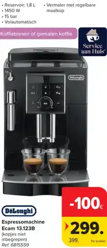 Carrefour DeLonghi Espressomachine Ecam 13.123B aanbieding