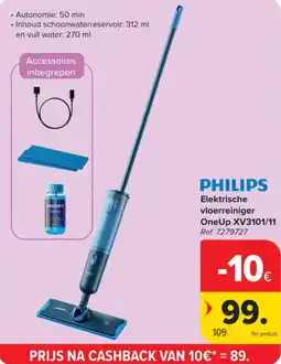 Carrefour PHILIPS Elektrische vloerreiniger OneUp XV3101/11 aanbieding