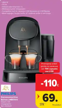 Carrefour PHILIPS Espressomachine Barista LM8014/6 aanbieding