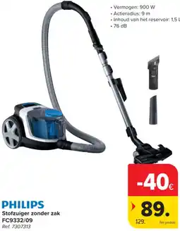 Carrefour PHILIPS Stofzuiger zonder zak FC9332/09 aanbieding