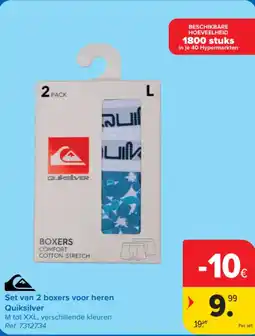 Carrefour Set van 2 boxers voor heren Quiksilver aanbieding