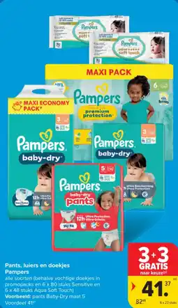 Carrefour Pants, luiers en doekjes Pampers aanbieding