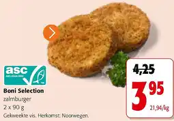 Colruyt Boni Selection zalmburger 2 x 90 g aanbieding