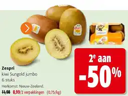 Colruyt Zespri kiwi Sungold jumbo 6 stuks aanbieding
