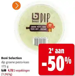 Colruyt Boni Selection dip groene pesto-kaas 175 g aanbieding