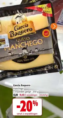 Colruyt Garcia Baquero manchego 3 maanden gerijpt 250 g aanbieding