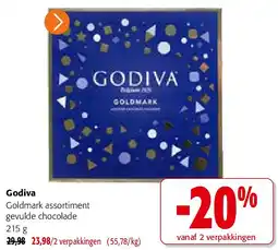 Colruyt Godiva Goldmark assortiment gevulde chocolade 215 g aanbieding
