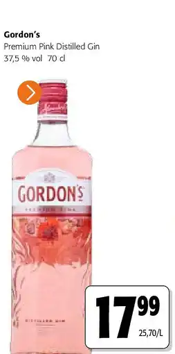 Colruyt Gordon’s Premium Pink Distilled Gin 37,5 % vol 70 cl aanbieding