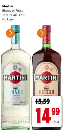 Colruyt Martini Bianco of Rosso 14,5 % vol 1,5 L aanbieding